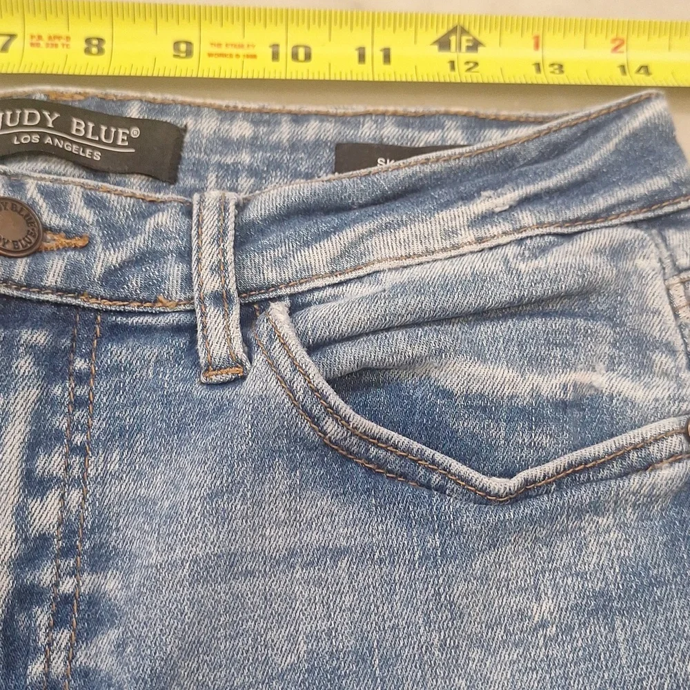 Judy Blue LtBlue Acid Washed Skinny High Rise Jeans Sz 9/29 80s Vibes Denim Slim